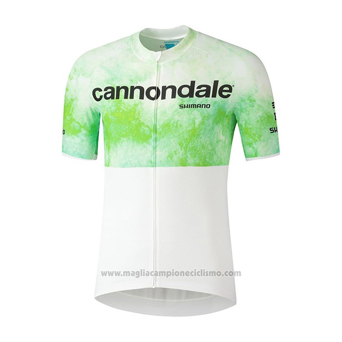 2021 Abbigliamento Ciclismo Cannondale Bianco Verde Manica Corta e Salopette